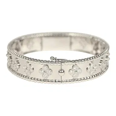 Van Cleef & Arpels Van Cleef & Arpels Small Perlee Diamond Bracelet 18K White Gold Hardware & Diamonds | Thumbnail 4 Van Cleef & Arpels Van Cleef & Arpels Small Perlee Diamond Bracelet 18K White Gold Hardware & Diamonds | Thumbnail 4