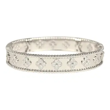Van Cleef & Arpels Van Cleef & Arpels Small Perlee Diamond Bracelet 18K White Gold Hardware & Diamonds | Thumbnail 5 Van Cleef & Arpels Van Cleef & Arpels Small Perlee Diamond Bracelet 18K White Gold Hardware & Diamonds | Thumbnail 5