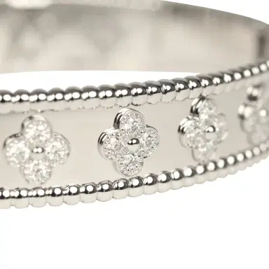 Van Cleef & Arpels Van Cleef & Arpels Small Perlee Diamond Bracelet 18K White Gold Hardware & Diamonds | Thumbnail 6 Van Cleef & Arpels Van Cleef & Arpels Small Perlee Diamond Bracelet 18K White Gold Hardware & Diamonds | Thumbnail 6