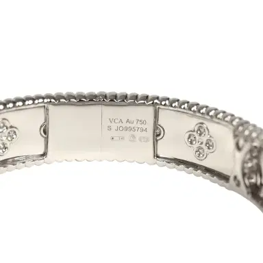Van Cleef & Arpels Van Cleef & Arpels Small Perlee Diamond Bracelet 18K White Gold Hardware & Diamonds | Thumbnail 7 Van Cleef & Arpels Van Cleef & Arpels Small Perlee Diamond Bracelet 18K White Gold Hardware & Diamonds | Thumbnail 7