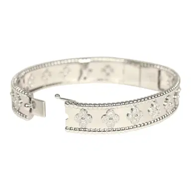 Van Cleef & Arpels Van Cleef & Arpels Small Perlee Diamond Bracelet 18K White Gold Hardware & Diamonds | Thumbnail 8 Van Cleef & Arpels Van Cleef & Arpels Small Perlee Diamond Bracelet 18K White Gold Hardware & Diamonds | Thumbnail 8