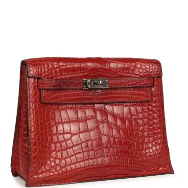 HERMÈS Vintage Hermes Kelly Danse Rouge H Matte Alligator Palladium Hardware | Thumbnail 2 HERMÈS Vintage Hermes Kelly Danse Rouge H Matte Alligator Palladium Hardware | Thumbnail 2