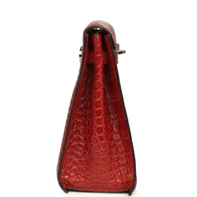 HERMÈS Vintage Hermes Kelly Danse Rouge H Matte Alligator Palladium Hardware | Thumbnail 3 HERMÈS Vintage Hermes Kelly Danse Rouge H Matte Alligator Palladium Hardware | Thumbnail 3