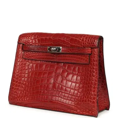 HERMÈS Vintage Hermes Kelly Danse Rouge H Matte Alligator Palladium Hardware | Thumbnail 5 HERMÈS Vintage Hermes Kelly Danse Rouge H Matte Alligator Palladium Hardware | Thumbnail 5