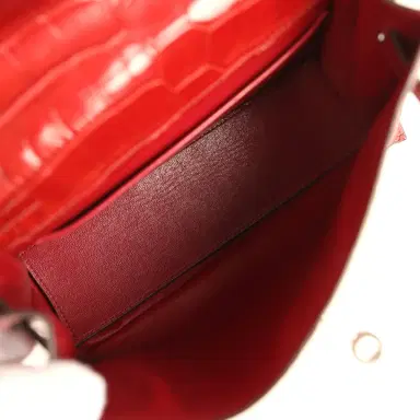 HERMÈS Vintage Hermes Kelly Danse Rouge H Matte Alligator Palladium Hardware | Thumbnail 8 HERMÈS Vintage Hermes Kelly Danse Rouge H Matte Alligator Palladium Hardware | Thumbnail 8