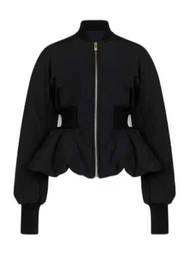 Alaïa Nylon Peplum Bomber Jacket | Thumbnail 1 Alaïa Nylon Peplum Bomber Jacket | Thumbnail 1