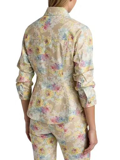 Cinq à Sept Women's Ikat Bouquet Canyon Floral Denim Jacket - Khaki Multi | Thumbnail 5 Cinq à Sept Women's Ikat Bouquet Canyon Floral Denim Jacket - Khaki Multi | Thumbnail 5