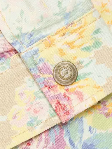 Cinq à Sept Women's Ikat Bouquet Canyon Floral Denim Jacket - Khaki Multi | Thumbnail 7 Cinq à Sept Women's Ikat Bouquet Canyon Floral Denim Jacket - Khaki Multi | Thumbnail 7