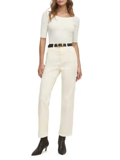 Favorite Daughter Women's The Behind The Scenes Rib-Knit Top - Ivory - Size XL | Thumbnail 2 Favorite Daughter Women's The Behind The Scenes Rib-Knit Top - Ivory - Size XL | Thumbnail 2