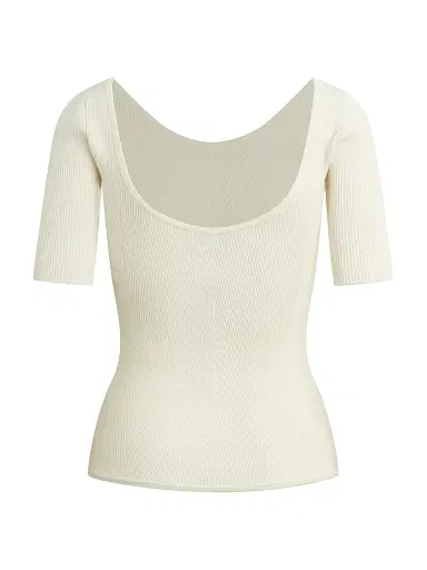 Favorite Daughter Women's The Behind The Scenes Rib-Knit Top - Ivory - Size XL | Thumbnail 3 Favorite Daughter Women's The Behind The Scenes Rib-Knit Top - Ivory - Size XL | Thumbnail 3