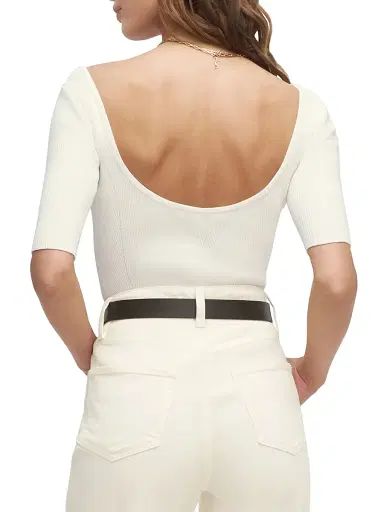 Favorite Daughter Women's The Behind The Scenes Rib-Knit Top - Ivory - Size XL | Thumbnail 6 Favorite Daughter Women's The Behind The Scenes Rib-Knit Top - Ivory - Size XL | Thumbnail 6