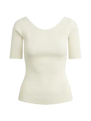 Favorite Daughter Women's The Behind The Scenes Rib-Knit Top - Ivory - Size XL | Thumbnail 1 Favorite Daughter Women's The Behind The Scenes Rib-Knit Top - Ivory - Size XL | Thumbnail 1