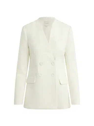 Favorite Daughter Women's The Celeste Slim-Fit Double-Breasted Blazer - Ivory - Size Large | Thumbnail 1 Favorite Daughter Women's The Celeste Slim-Fit Double-Breasted Blazer - Ivory - Size Large | Thumbnail 1