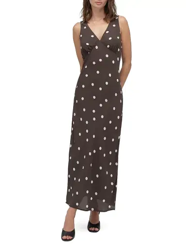 Favorite Daughter Women's The Anyday Anytime Maxi Dress - Espresso Polka Dot - Size 4 | Thumbnail 3 Favorite Daughter Women's The Anyday Anytime Maxi Dress - Espresso Polka Dot - Size 4 | Thumbnail 3