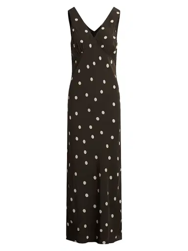 Favorite Daughter Women's The Anyday Anytime Maxi Dress - Espresso Polka Dot - Size 4 | Thumbnail 1 Favorite Daughter Women's The Anyday Anytime Maxi Dress - Espresso Polka Dot - Size 4 | Thumbnail 1