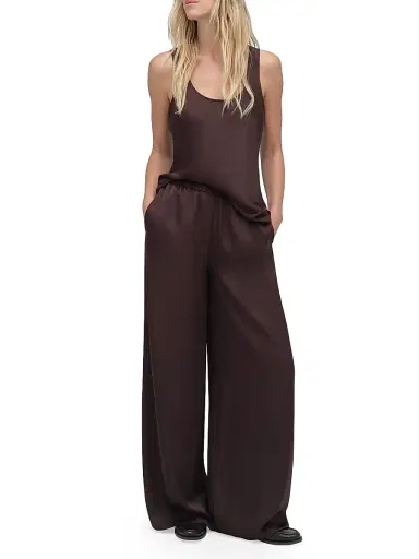 Favorite Daughter Women's The Everything Satin Wide-Leg Pants - Espresso | Thumbnail 2 Favorite Daughter Women's The Everything Satin Wide-Leg Pants - Espresso | Thumbnail 2