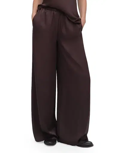 Favorite Daughter Women's The Everything Satin Wide-Leg Pants - Espresso | Thumbnail 4 Favorite Daughter Women's The Everything Satin Wide-Leg Pants - Espresso | Thumbnail 4