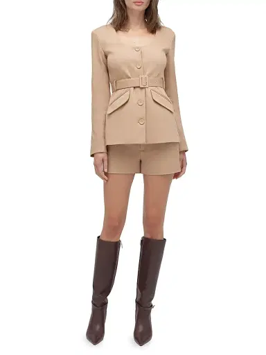 Favorite Daughter Women's The Diana Tie-Waist Cotton-Blend Jacket - Beige - Size XS | Thumbnail 2 Favorite Daughter Women's The Diana Tie-Waist Cotton-Blend Jacket - Beige - Size XS | Thumbnail 2