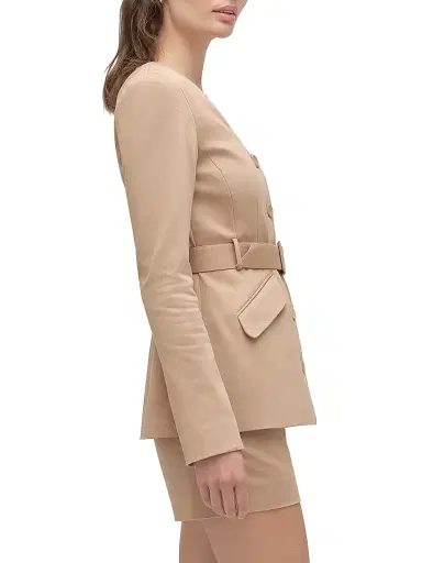 Favorite Daughter Women's The Diana Tie-Waist Cotton-Blend Jacket - Beige - Size XS | Thumbnail 5 Favorite Daughter Women's The Diana Tie-Waist Cotton-Blend Jacket - Beige - Size XS | Thumbnail 5