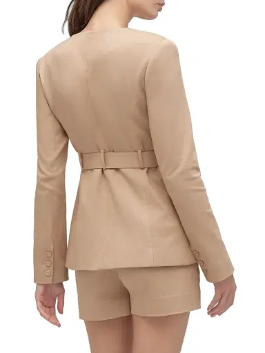 Favorite Daughter Women's The Diana Tie-Waist Cotton-Blend Jacket - Beige - Size XS | Thumbnail 6 Favorite Daughter Women's The Diana Tie-Waist Cotton-Blend Jacket - Beige - Size XS | Thumbnail 6