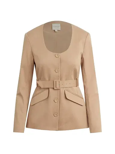 Favorite Daughter Women's The Diana Tie-Waist Cotton-Blend Jacket - Beige - Size XS | Thumbnail 1 Favorite Daughter Women's The Diana Tie-Waist Cotton-Blend Jacket - Beige - Size XS | Thumbnail 1