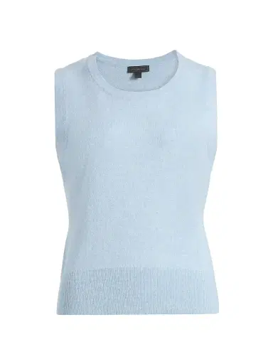 Saks Fifth Avenue Women's Rib-Knit Cashmere Sleeveless Sweater - Blue Sky | Thumbnail 1 Saks Fifth Avenue Women's Rib-Knit Cashmere Sleeveless Sweater - Blue Sky | Thumbnail 1