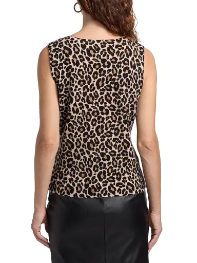 Saks Fifth Avenue Women's Leopard-Print Cashmere Sleeveless Top | Thumbnail 5 Saks Fifth Avenue Women's Leopard-Print Cashmere Sleeveless Top | Thumbnail 5