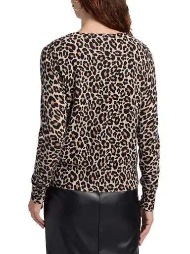 Saks Fifth Avenue Women's Leopard-Print Cashmere Cardigan - Leopard Print - Size XL | Thumbnail 5 Saks Fifth Avenue Women's Leopard-Print Cashmere Cardigan - Leopard Print - Size XL | Thumbnail 5