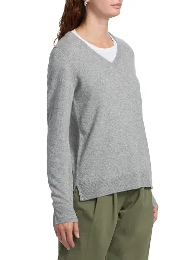 Saks Fifth Avenue Women's V-Neck Cashmere Sweater - Flannel - Size XL | Thumbnail 4 Saks Fifth Avenue Women's V-Neck Cashmere Sweater - Flannel - Size XL | Thumbnail 4