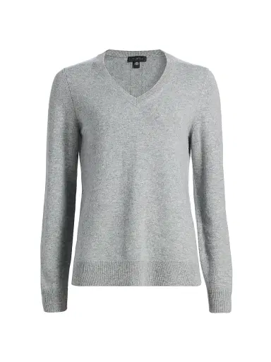 Saks Fifth Avenue Women's V-Neck Cashmere Sweater - Flannel - Size XL | Thumbnail 1 Saks Fifth Avenue Women's V-Neck Cashmere Sweater - Flannel - Size XL | Thumbnail 1