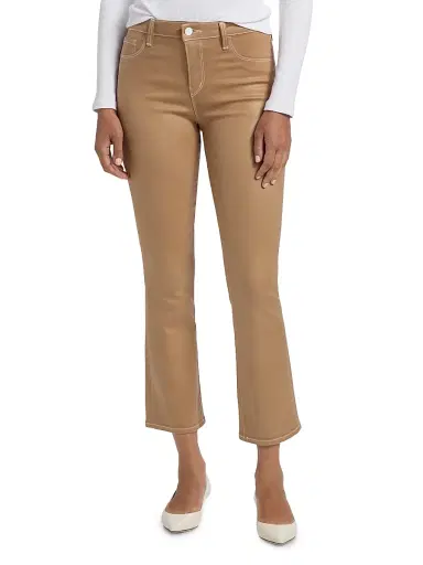 L'Agence Women's Tati Coated High-Rise Boot-Cut Crop Jeans | Thumbnail 3 L'Agence Women's Tati Coated High-Rise Boot-Cut Crop Jeans | Thumbnail 3