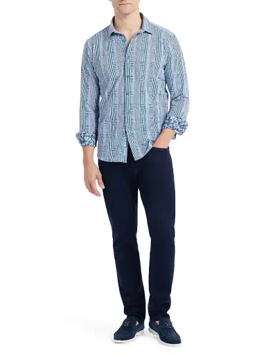 Robert Graham Men's Charnwood Geometric Shirt - Blue | Thumbnail 2 Robert Graham Men's Charnwood Geometric Shirt - Blue | Thumbnail 2