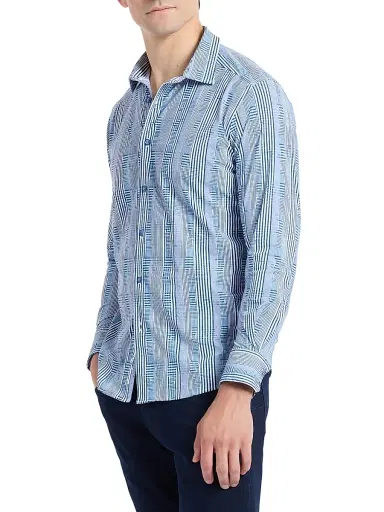 Robert Graham Men's Charnwood Geometric Shirt - Blue | Thumbnail 4 Robert Graham Men's Charnwood Geometric Shirt - Blue | Thumbnail 4