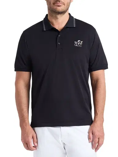 Robert Graham Men's Monkey Business Knit Polo Shirt - Black | Thumbnail 3 Robert Graham Men's Monkey Business Knit Polo Shirt - Black | Thumbnail 3