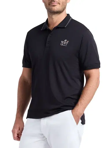 Robert Graham Men's Monkey Business Knit Polo Shirt - Black | Thumbnail 4 Robert Graham Men's Monkey Business Knit Polo Shirt - Black | Thumbnail 4