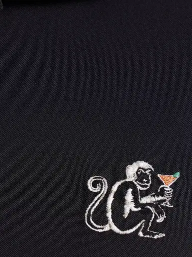 Robert Graham Men's Monkey Business Knit Polo Shirt - Black | Thumbnail 6 Robert Graham Men's Monkey Business Knit Polo Shirt - Black | Thumbnail 6