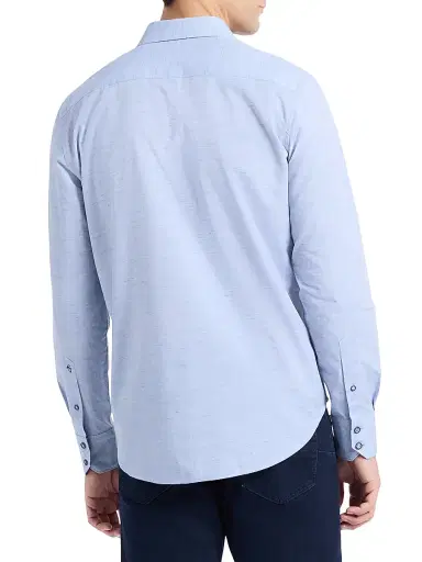 Robert Graham Men's Avondale Woven Chambray Cotton Shirt - Navy | Thumbnail 5 Robert Graham Men's Avondale Woven Chambray Cotton Shirt - Navy | Thumbnail 5