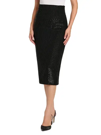 Kiton Women's Sequined Pencil Skirt - Black | Thumbnail 4 Kiton Women's Sequined Pencil Skirt - Black | Thumbnail 4