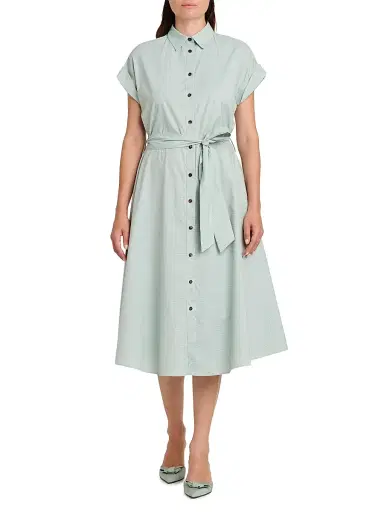 Kiton Women's Cuffed Belted Shirtdress | Thumbnail 3 Kiton Women's Cuffed Belted Shirtdress | Thumbnail 3