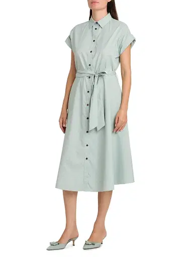 Kiton Women's Cuffed Belted Shirtdress | Thumbnail 4 Kiton Women's Cuffed Belted Shirtdress | Thumbnail 4