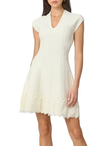 Shoshanna Women's Azalea Ottoman-Knit Minidress - | Thumbnail 2 Shoshanna Women's Azalea Ottoman-Knit Minidress - | Thumbnail 2