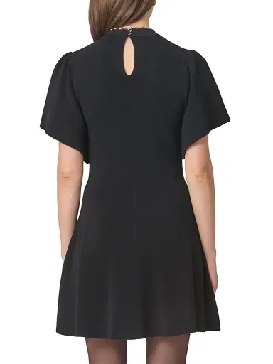Shoshanna Women's Aura Chainlink Minidress - Jet | Thumbnail 3 Shoshanna Women's Aura Chainlink Minidress - Jet | Thumbnail 3