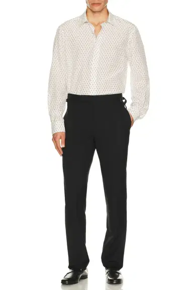 Tom Ford Crepe De Chine Diamond Print Fluid Fit Shirt | Thumbnail 3 Tom Ford Crepe De Chine Diamond Print Fluid Fit Shirt | Thumbnail 3