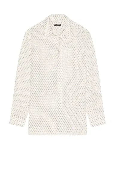 Tom Ford Crepe De Chine Diamond Print Fluid Fit Shirt | Thumbnail 4 Tom Ford Crepe De Chine Diamond Print Fluid Fit Shirt | Thumbnail 4