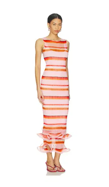 Simkhai Daniella Plisse Midi Dress | Thumbnail 2 Simkhai Daniella Plisse Midi Dress | Thumbnail 2