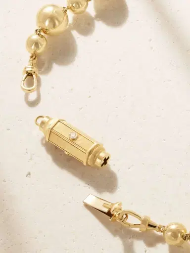 Marie Lichtenberg Baby Locket Grain D'or 14-karat Gold Diamond Necklace | Thumbnail 3 Marie Lichtenberg Baby Locket Grain D'or 14-karat Gold Diamond Necklace | Thumbnail 3