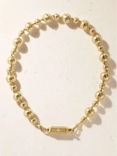 Marie Lichtenberg Baby Locket Grain D'or 14-karat Gold Diamond Necklace | Thumbnail 4 Marie Lichtenberg Baby Locket Grain D'or 14-karat Gold Diamond Necklace | Thumbnail 4