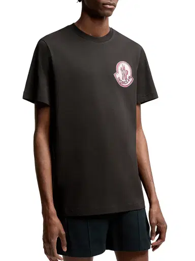 Moncler Men's Crewneck T-Shirt in Cotton - Black - Size XL | Thumbnail 2 Moncler Men's Crewneck T-Shirt in Cotton - Black - Size XL | Thumbnail 2