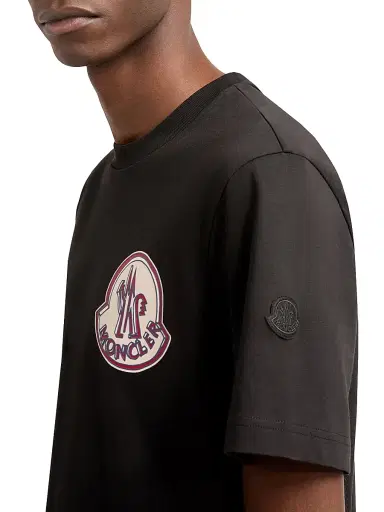 Moncler Men's Crewneck T-Shirt in Cotton - Black - Size XL | Thumbnail 4 Moncler Men's Crewneck T-Shirt in Cotton - Black - Size XL | Thumbnail 4