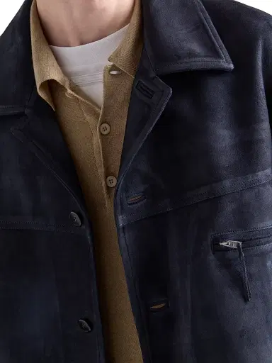 Prada Men's Wool and Silk Polo Sweater - Brown | Thumbnail 4 Prada Men's Wool and Silk Polo Sweater - Brown | Thumbnail 4